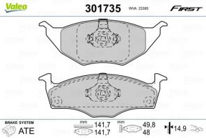 Valeo 301735 - Brzdové platničky -