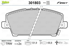 Valeo 301803 - Brzdové platničky -