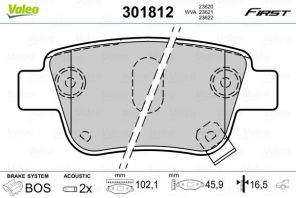 Valeo 301812 - Brzdové platničky -