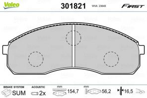 Valeo 301821 - Brzdové platničky -