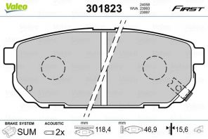 Valeo 301823 - Brzdové platničky -