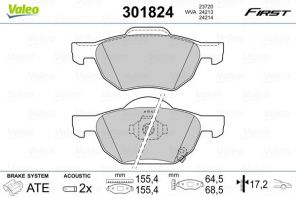 Valeo 301824 - Brzdové platničky -
