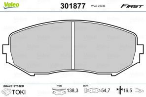 Valeo 301877 - Brzdové platničky -