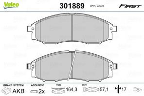 Valeo 301889 - Brzdové platničky -