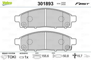 Valeo 301893 - Brzdové platničky -