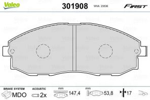 Valeo 301908 - Brzdové platničky -