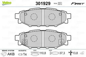Valeo 301929 - Brzdové platničky -