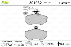 Valeo 301982 - Brzdové platničky -
