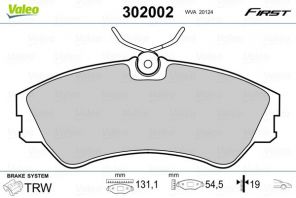 Valeo 302002 - Brzdové platničky -