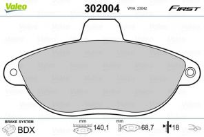 Valeo 302004 - Brzdové platničky -