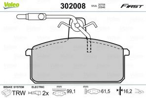 Valeo 302008 - Brzdové platničky -