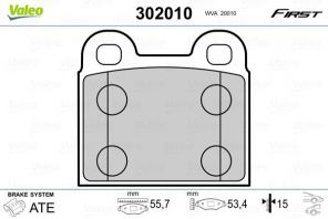 Valeo 302010 - Brzdové platničky -