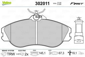 Valeo 302011 - Brzdové platničky -
