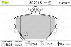 Valeo 302015 - Brzdové platničky -