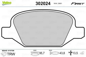 Valeo 302024 - Brzdové platničky -