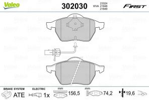 Valeo 302030 - Brzdové platničky -