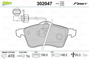 Valeo 302047 - Brzdové platničky -