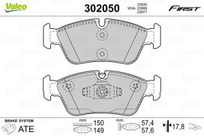 Valeo 302050 - Brzdové platničky -
