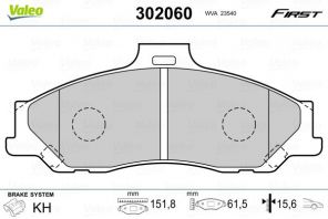 Valeo 302060 - Brzdové platničky -