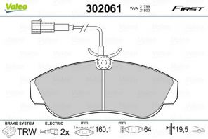 Valeo 302061 - Brzdové platničky -