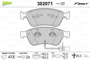 Valeo 302071 - Brzdové platničky -