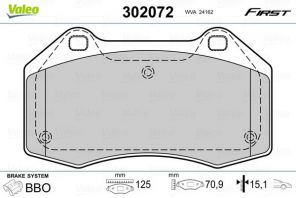 Valeo 302072 - Brzdové platničky -