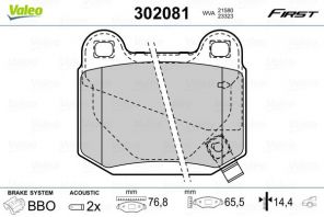 Valeo 302081 - Brzdové platničky -