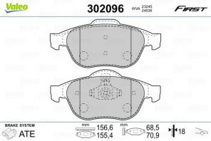Valeo 302096 - Brzdové platničky -