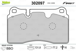 Valeo 302097 - Brzdové platničky -