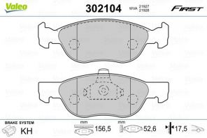 Valeo 302104 - Brzdové platničky -