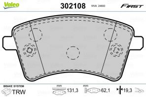 Valeo 302108 - Brzdové platničky -
