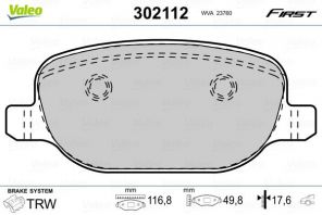 Valeo 302112 - Brzdové platničky -