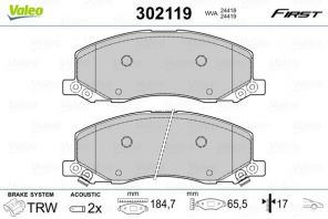 Valeo 302119 - Brzdové platničky -