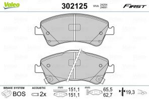 Valeo 302125 - Brzdové platničky -