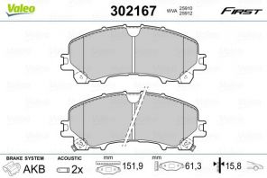 Valeo 302167 - Brzdové platničky -