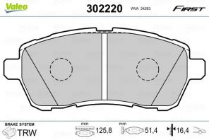 Valeo 302220 - Brzdové platničky -
