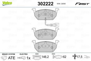Valeo 302222 - Brzdové platničky -