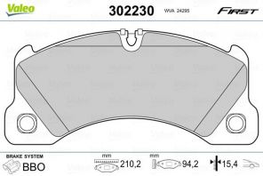 Valeo 302230 - Brzdové platničky -