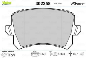 Valeo 302258 - Brzdové platničky -