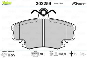 Valeo 302259 - Brzdové platničky -