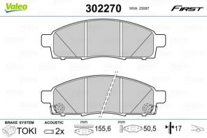 Valeo 302270 - Brzdové platničky -
