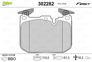 Valeo 302282 - Brzdové platničky -