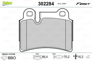 Valeo 302284 - Brzdové platničky -