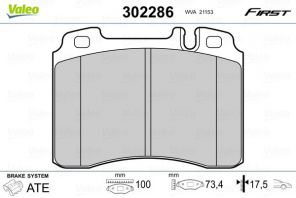 Valeo 302286 - Brzdové platničky -