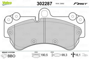 Valeo 302287 - Brzdové platničky -