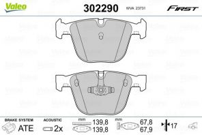 Valeo 302290 - Brzdové platničky -
