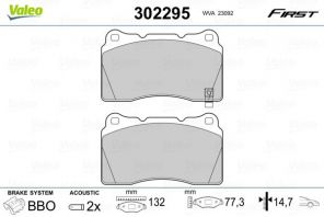 Valeo 302295 - Brzdové platničky -