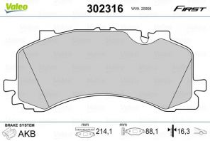 Valeo 302316 - Brzdové platničky -