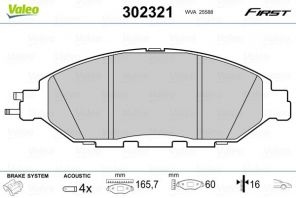 Valeo 302321 - Brzdové platničky -