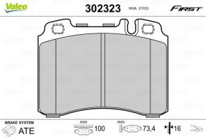 Valeo 302323 - Brzdové platničky -